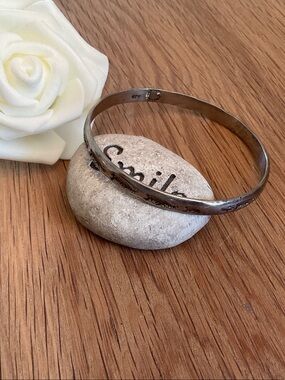 Vintage Sterling Silver Floral Engraved Hecho En Mexico 925 Bangel